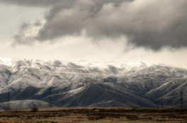 Mystic landscape of mountain ridge in winter